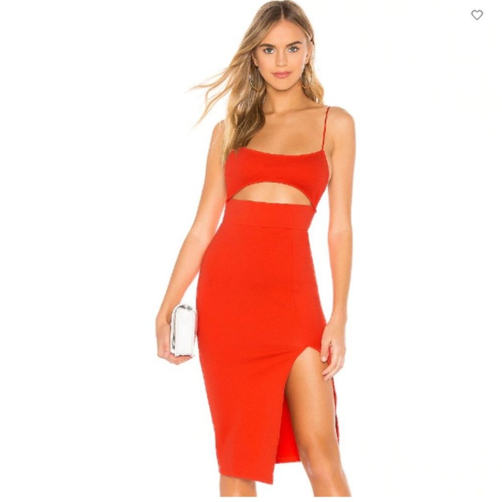 TRISTA CUT OUT DRESS IN POPPY superdown Color: Poppy Size: S